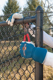 action shot of Landscape Pro work gloves using pliers to repair a fence