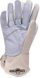 a pair of goatskin leather gloves with a focus on the palm of the hand
