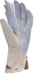 a side view of goatskin women's gloves that shows the curvature of the StoneBreaker Fit to Work pattern