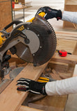 another action shot of Mastersmith gloves being used in a woodshop