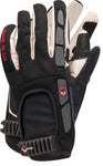 black black of mechanics glove with padding down the back of the pointer finger and a breathable back