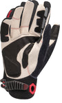 synthetic leather mechanics gloves focusing on the palm with reinforcing patches, embedded padding in the heel and hook and loop wrist strap